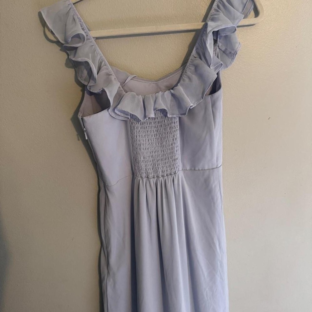 Birdy Gray light blue maxi heavy duty dress with ruffles in size S